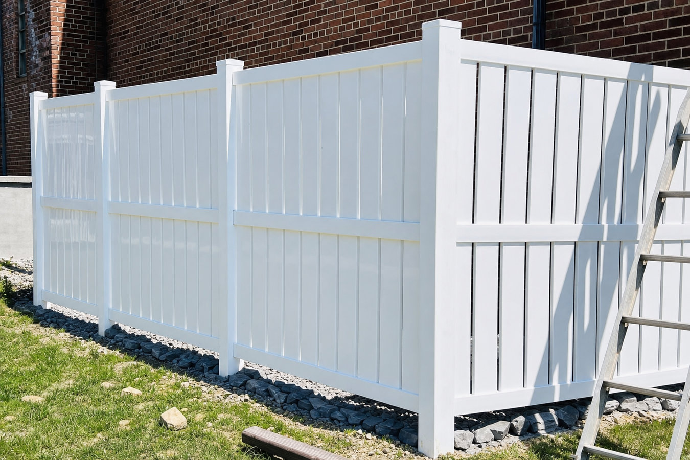 Vinyl fence installation